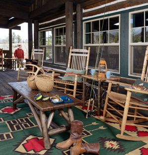 A Table With Chairs And A Basket On It